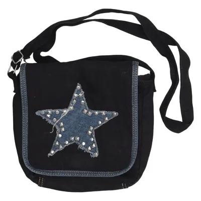 Schoudertas (Zwart, Blauw) Katoen, Polyester
