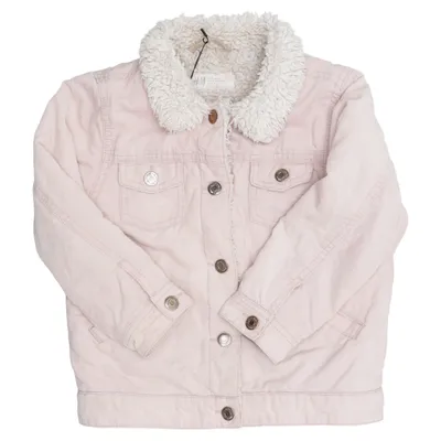 Lined denim jacket (Pink) from H&M Cotton, Polyester
