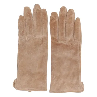 Læderhandsker (Beige) fra Handskmakaren Polyester, Ruskind