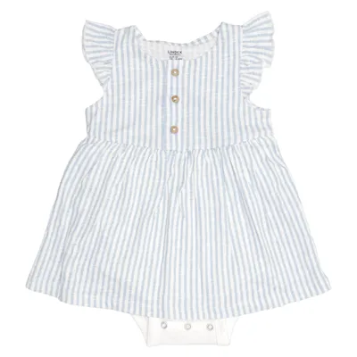 Body (Blå, Hvid) fra Lindex Newborn Bomuld, Elastan