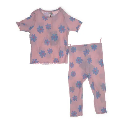 Pyjama (Roze, Blauw) van Rikiki Katoen, Elastaan