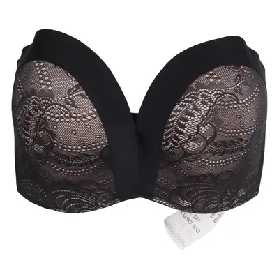 Stropløs BH (Sort, Beige) fra Wonderbra Elastan, Polyamid, Polyester