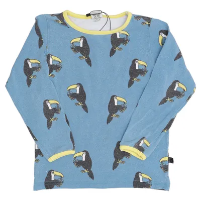 Long sleeve T-shirt (Blue, Yellow, Black) from Småfolk Cotton, Elastane, Modal