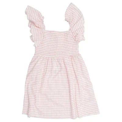 Kleid (Pink, Weiß) von H&M Elasthan, Polyester