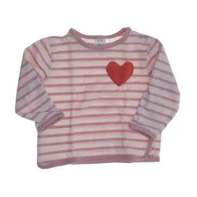 Långärmad t-shirt (Rosa, Vit) från Alana Bomull