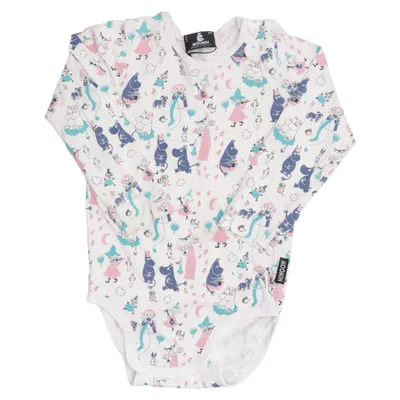 Body (Vit, Blå, Rosa) från Moomin by Lindex Elastan, Ekologisk bomull