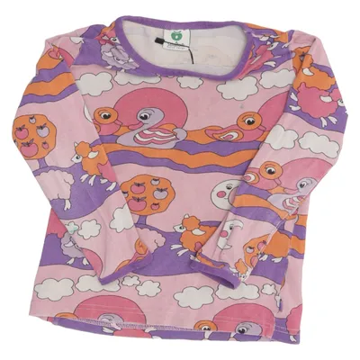 T-shirt à manches longues (Rose, Violet, Orange) de Småfolk Élasthane, Coton biologique