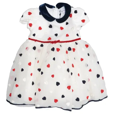 Dress (White, Red, Black) from Monnalisa Cotton, Polyamide, Polyester
