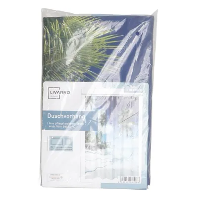 Duschdraperi (Blå, Grön, Vit) från Livarno Home Polyester