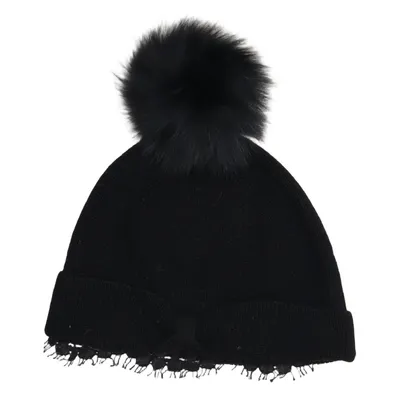 Tophue (Sort) fra Paule KA Bomuld, Rævepels, Polyamid, Viscose, Uld