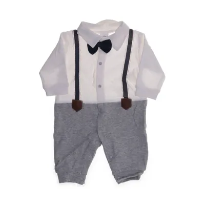 Sparkdräkt (Vit, Grå, Blå) från Newborn Bomull