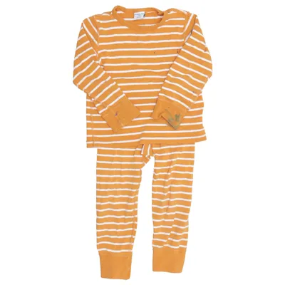 Pyjamas (Orange, Vit) från Polarn O. Pyret Ekologisk bomull