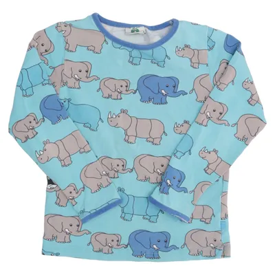 Long sleeve T-shirt (Blue, Multicolored) from Småfolk Elastane, Organic cotton