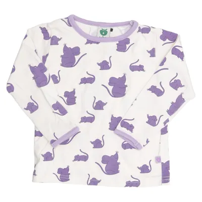 Long sleeve T-shirt (Beige, Purple) from Småfolk Cotton, Elastane, Modal