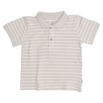 Poloshirt (Beige, Wit) van Topomini Organisch katoen