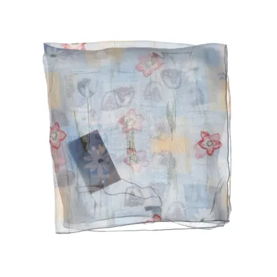 Scarf (Blå, Flerfärgad) Silke