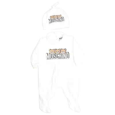 Rompers (White) from Moschino Baby Cotton, Elastane, Polyester
