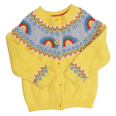 Cardigan (Gul, Flerfarvet) fra Baby Boden Bomuld, Polyamid, Uld