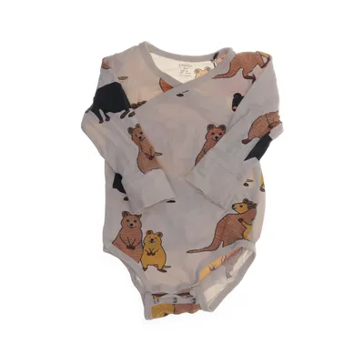 Romper (Beige, Meerkleurig) van Lindex Baby Katoen, Elastaan