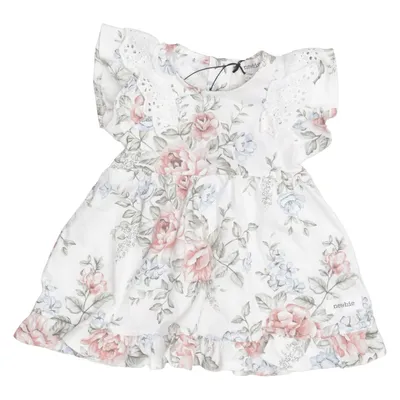 Dress (White, Multicolored) from Newbie by KappAhl Cotton