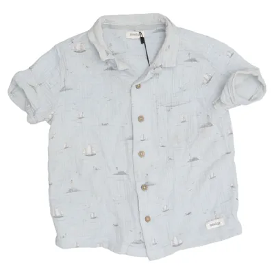 Short sleeve shirt (Blue) from Newbie by KappAhl Cotton