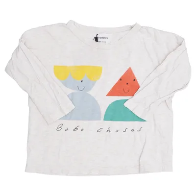 Långärmad t-shirt (Beige, Flerfärgad) från Bobo Choses Bomull