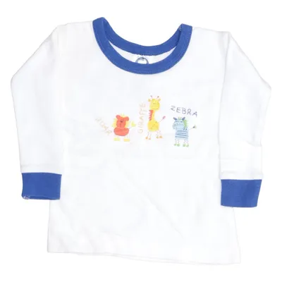 Lange mouwen shirt (Wit, Blauw) van Gerber Katoen, Elastaan