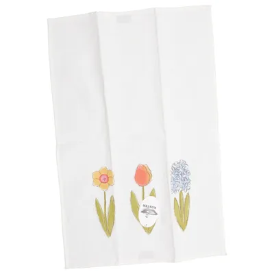 Viskestykke (Vårblommor) fra Koster Bomuld, Linned