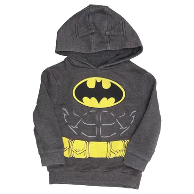 Sweat à capuche (Gris, Jaune, Noir) de Batman Coton, Polyester