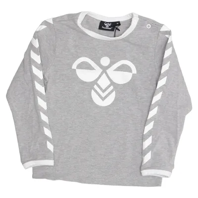 Langærmet t-shirt (Grå, Hvid) fra Hummel Økologisk bomuld, Polyester