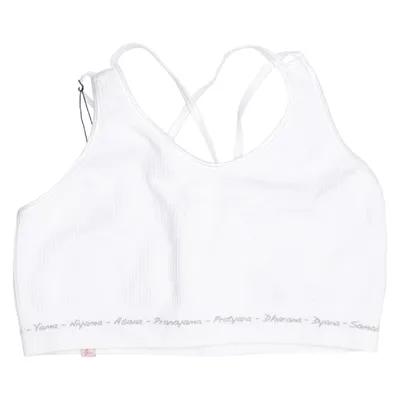 Brassière (Blanc) de Yoga Searcher Coton, Élasthane, Polyamide