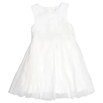 Blomsterpigekjole (Hvid) fra Young Dimension Bomuld, Polyester