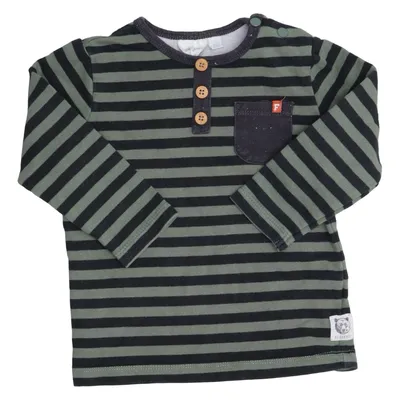 Henley shirt (Green, Black) from Feetje