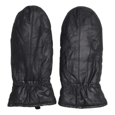 Moufles en cuir (Noir) Cuir, Polyester