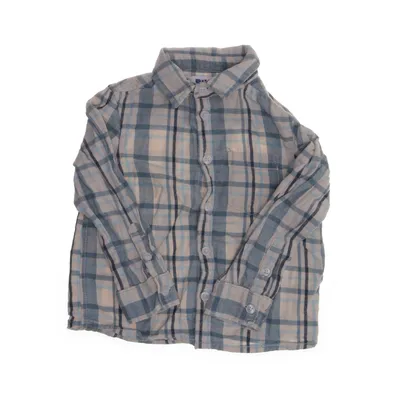 Flanellen overhemd (Wit, Blauw) van Rikiki Katoen