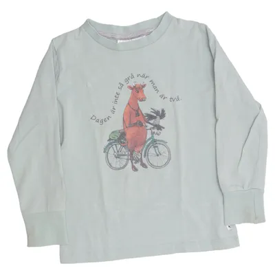 Langærmet t-shirt (Grøn) fra Geggamoja Elastan, Økologisk bomuld