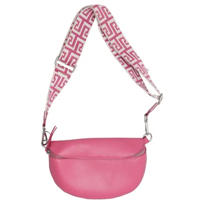 Waist bag (Pink, Beige) Leather