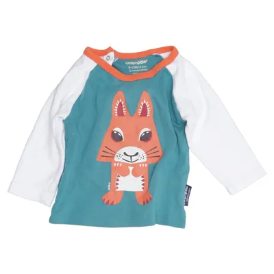 Langarmshirt (Blau, Weiß, Orange) von Coq en Pate Bio-Baumwolle