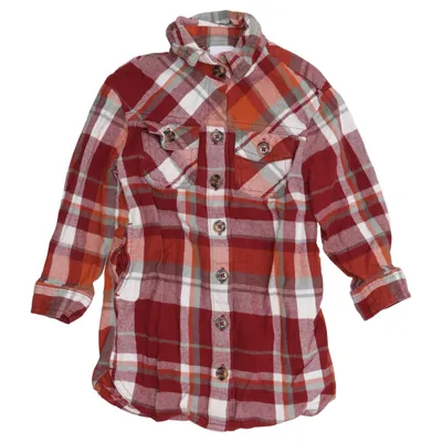 Chemise en flanelle (Rouge, Orange, Blanc) de Wonder Nation Coton, Polyester recyclé