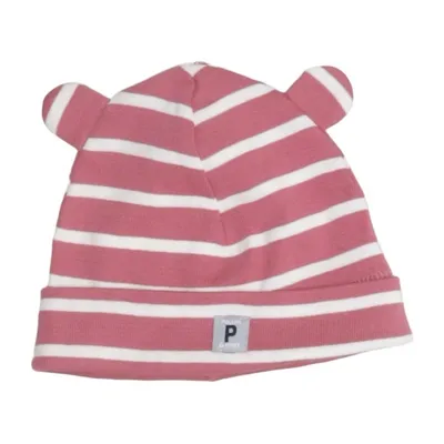 Beanie (Roze, Wit) van Polarn O. Pyret Organisch katoen
