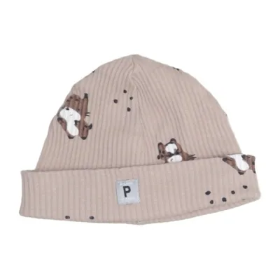 Beanie (Beige, Multicolored) from Polarn O. Pyret Elastane, Organic cotton