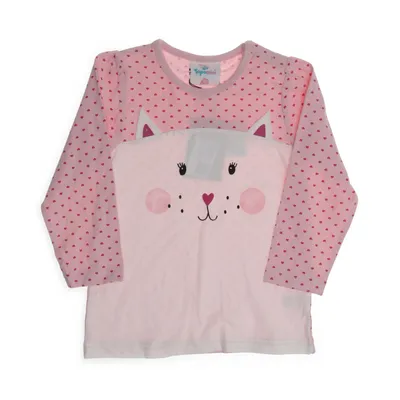Langærmet t-shirt (Pink) fra Topomini Bomuld, Elastan