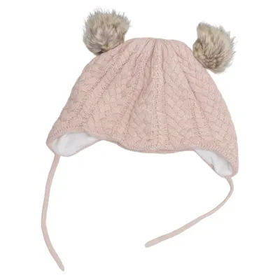 Bobble hat (Pink) from Newbie by KappAhl Cotton, Polyester