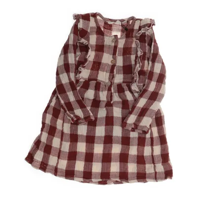 Jurk (Rood, Beige) van Lil'Atelier Organisch katoen