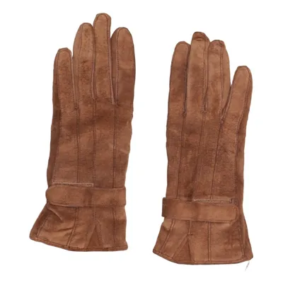 Lederhandschuhe (Braun) Acryl, Leder
