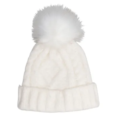 Bobble hat (White) from Beeline Acrylic, Polyester, Wool