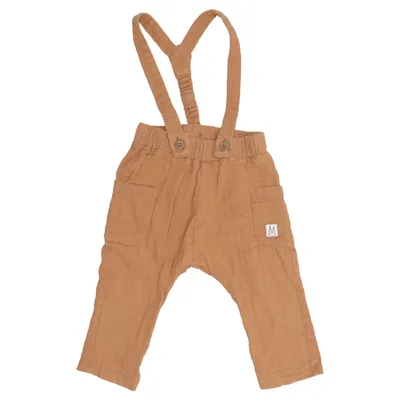 Tuinbroek (Bruin) van Lindex Baby Katoen
