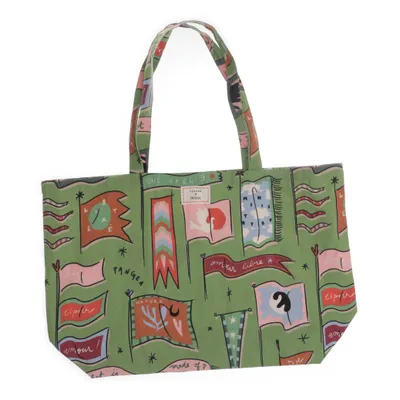 Canvas bag (Green, Multicolored) from Sézane