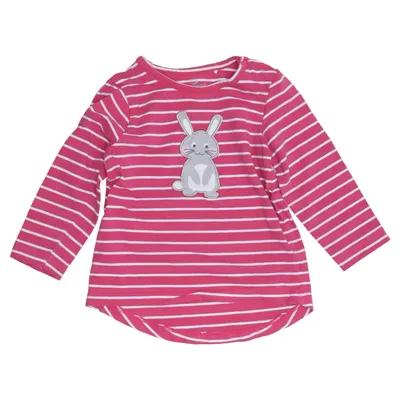 Långärmad t-shirt (Rosa, Vit) från Topomini Bomull, Elastan