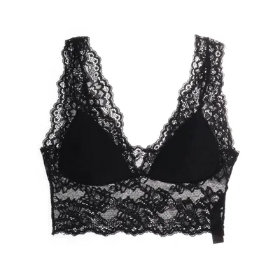 Bralette (Black) from Pieces Elastane, Polyamide